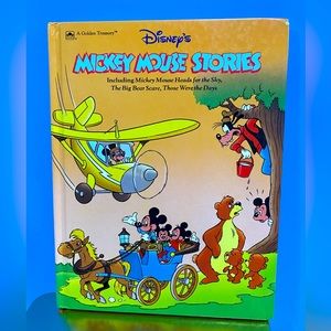 DISNEY’S MICKEY MOUSE STORIES  VTG 1989 A GOLDEN TREASURY HARDCOVER STORYBOOK